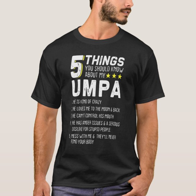 Camiseta 5 Coisas Para A Declaração Do Avô (Frente)