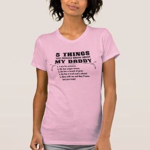 Camiseta 5 coisas para a filha