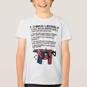 Camiseta 5 coisas que os liberais nunca entenderão (atrás)