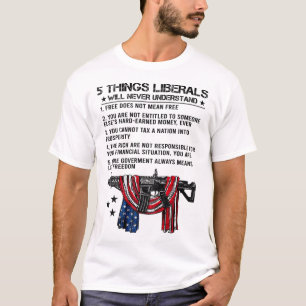 Camiseta 5 coisas que os liberais nunca entenderão (atrás)