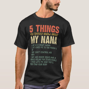 Camiseta 5 Coisas Que Você Deveria Saber Sobre A Minha Avó
