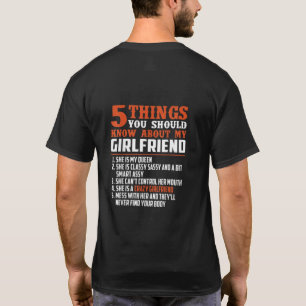 Camiseta 5 coisas que você deveria saber sobre meu namorad