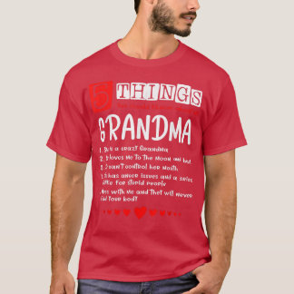 Camiseta 5 Coisas Que Você Deveria Saber Sobre Minha Avó En