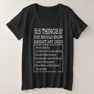 Camiseta 5 coisas sobre o meu gigi | Presente de aniversári