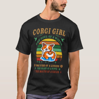 Camiseta 5 Corgi Garota - Bruxa - Leoa - Hippie - Marinheir