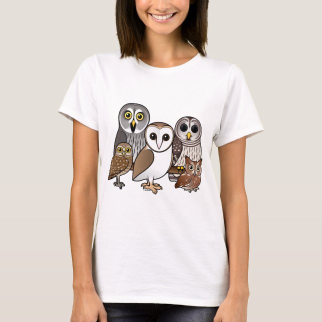 Camiseta 5 Corujas Birdorable (Frente)