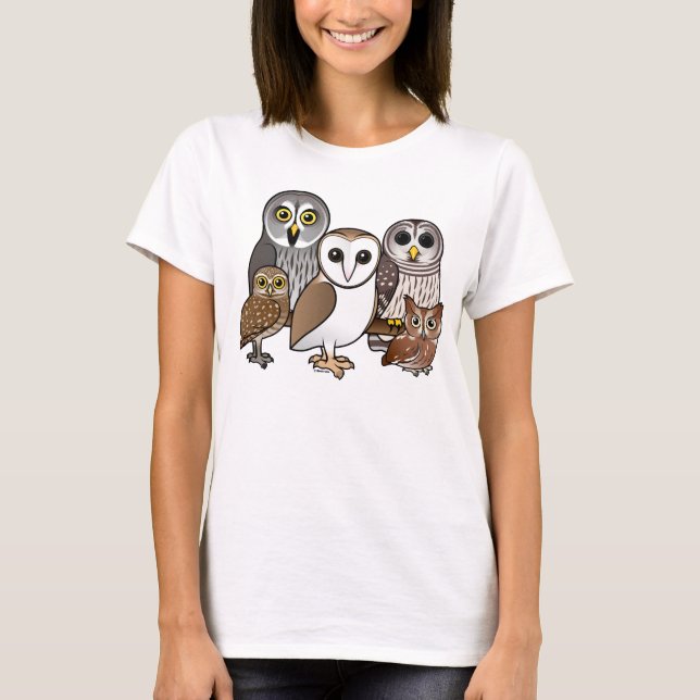 Camiseta 5 Corujas Birdorable (Frente)