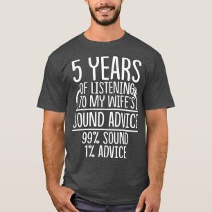 Camiseta 5 de 5 anos Esposa do Presente de Casamento de Ani