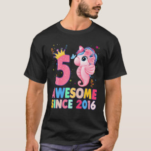 Camiseta 5 de Aniversário de 5 Anos Garota do Cavalo-da-Ma