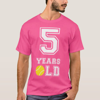 Camiseta 5 de Aniversário De Tênis De 5 Anos