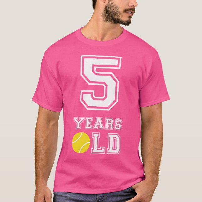 Camiseta 5 de Aniversário De Tênis De 5 Anos (Frente)