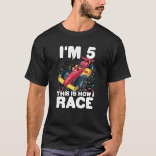 Camiseta 5 de Carro de Corrida para Crianças Aniversário 5