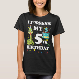 Camiseta 5 de Festa de aniversário de cobra é o meu anivers