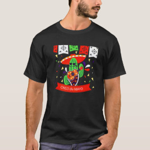 Camiseta 5 De Maio Cacto Tocando Violão Cinco De Maio