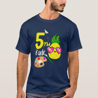 Camiseta 5 de Verão de Abacaxi Menina de Teatro de Volta