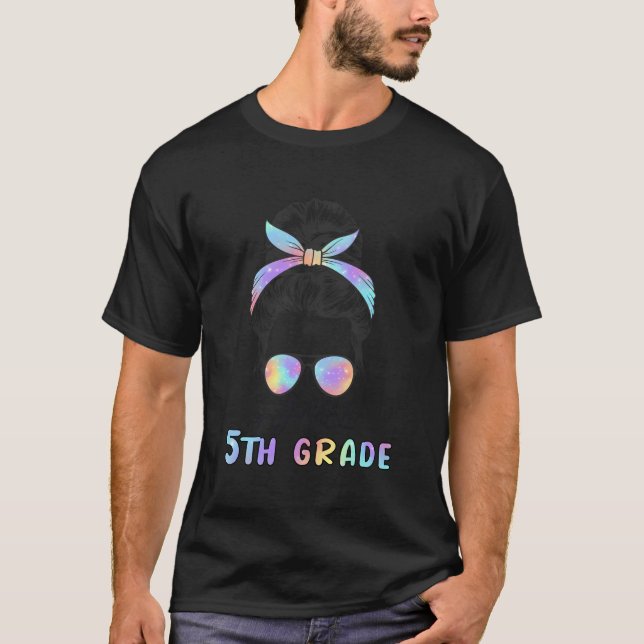 Camiseta 5 De Volta À Escola Engraçado Miss Quinto Grau (Frente)