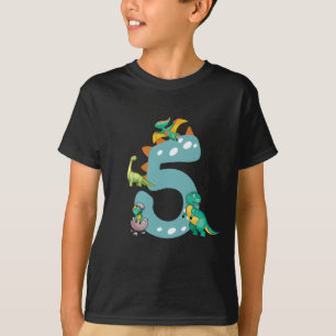 Camiseta 5 Dinosaur Trex Dino 5 anos