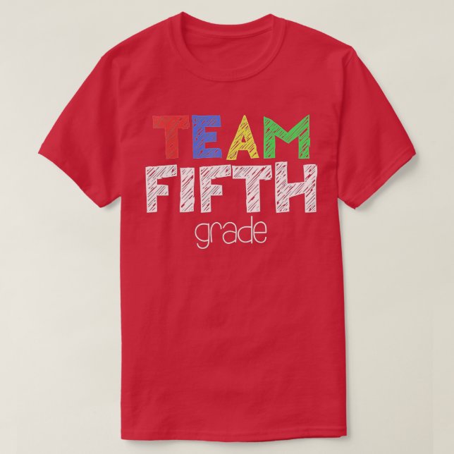 Camiseta 5 do 5º ano do time de volta à escola (Frente do Design)