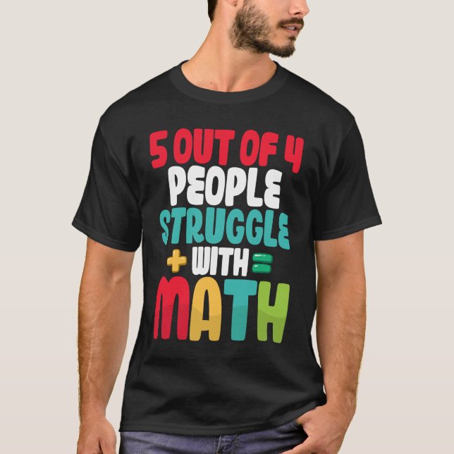 Camiseta 5 em 4 Pessoas de combate com Ensino de Álgebra Ma (Frente)