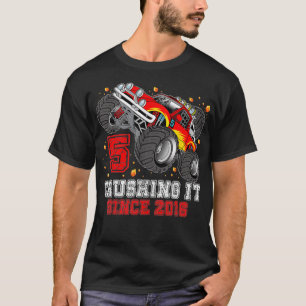 Camiseta 5 Esmagamento Desde 2016 Monster Truck Lover 5 B