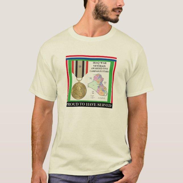 CAMISETA 5 ESTRELAS DE CAMPANHA IRAQUE WAR VETERAN (Frente)