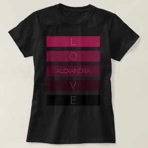 Camiseta 5 Faixas de Gradiente Roxo Pretas Nome Personaliza