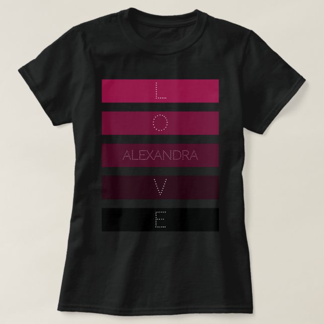 Camiseta 5 Faixas de Gradiente Roxo Pretas Nome Personaliza (Frente do Design)