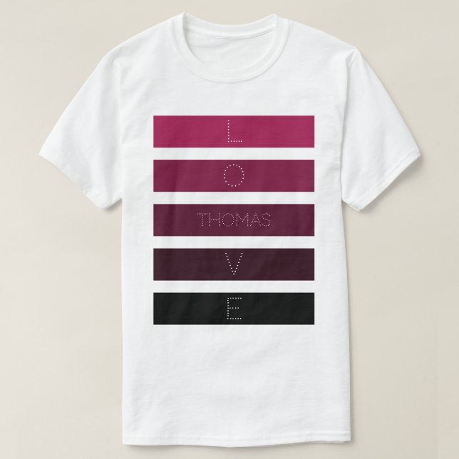 Camiseta 5 Gradientes Roxos Pretos Nome Personalizado (Frente do Design)