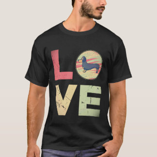 Camiseta 5 Presentes retrô vintage para mães de Dachshund D