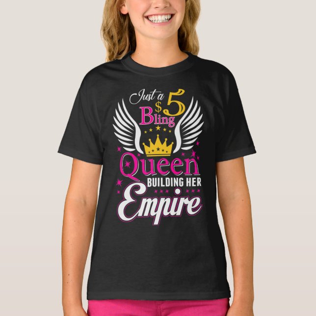 Camiseta 5 Rainha Bling para Mulheres Mulheres Paparazzi (Frente)