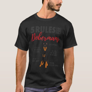 Camiseta 5 Regras Para Dobermans