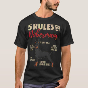 Camiseta 5 Regras Para Dobermans Cão Doberman