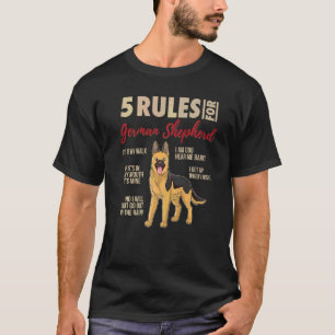 Camiseta 5 Regras Para O Cão German shepherd