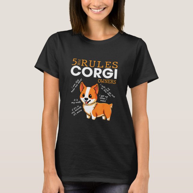 Camiseta 5 Regras Para O Corgi (Frente)
