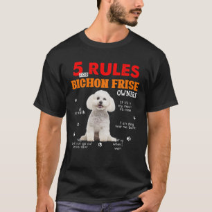 Camiseta 5 Regras Para Os Proprietários Da Frise De Bichon