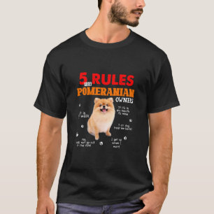 Camiseta 5 Regras Para Os Proprietários Da Pomerânia