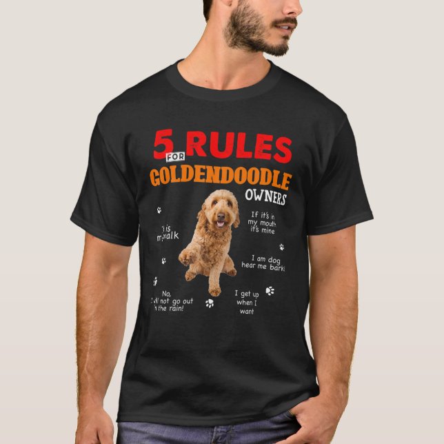 Camiseta 5 Regras Para Os Proprietários De Goldendoodle (Frente)