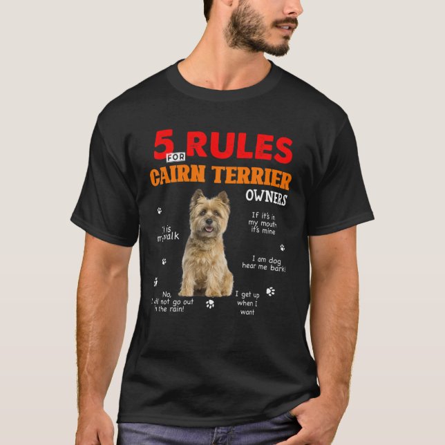 Camiseta 5 Regras Para Os Proprietários De Terrier Do Cairn (Frente)
