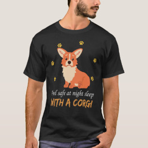 Camiseta 5 Sentir-Se Segura Ao Dormir À Noite Com Um Corgi