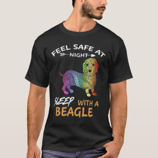 Camiseta 5 Sinta-se Seguro à Noite Dormindo Com Um Beagle