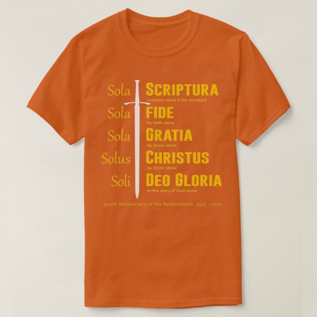 Camiseta 5 Solas (Frente do Design)