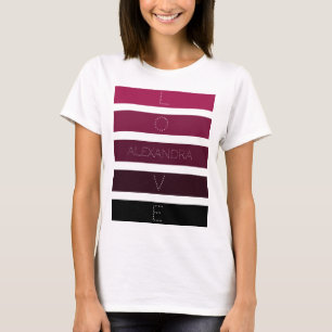 Camiseta 5 Stripes de Gradiente Roxo Preto Nome Personaliza