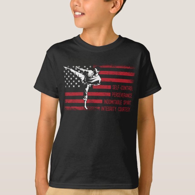 Camiseta 5 Tenets American Taekwondo Fighting (Frente)