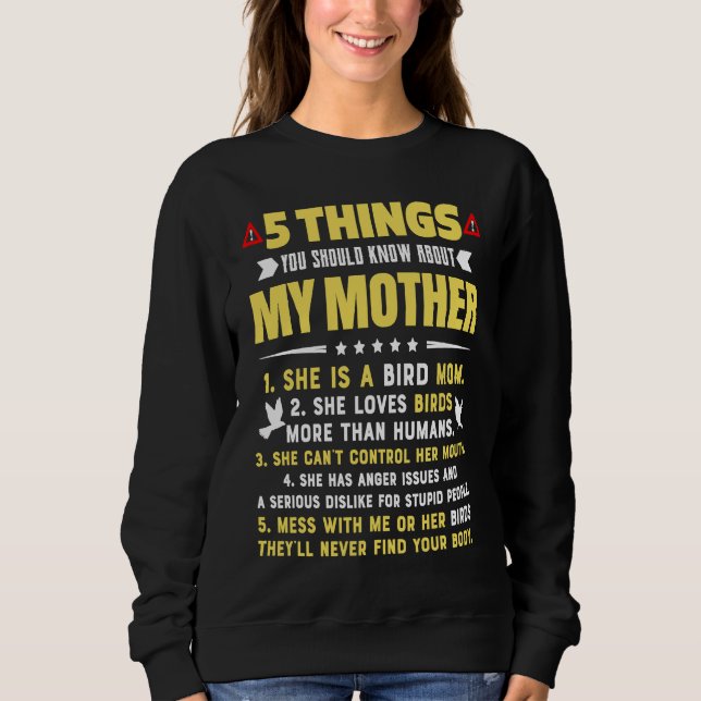 Camiseta 5 Things You Should Know About My Bird Mom Hilario (Frente)