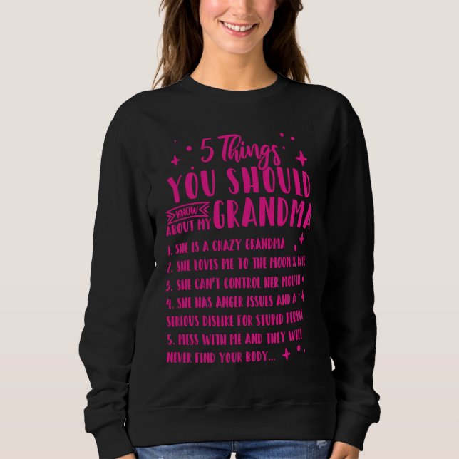 Camiseta 5 Things You Should Know About My Grandma  8 (Frente)
