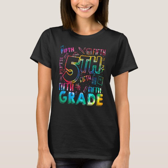 Camiseta 5 Tie Dye Quinto Grau De Volta Ao Ensino (Frente)
