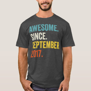 Camiseta 5 Years Old Awesome Since September 2017 5th Birth