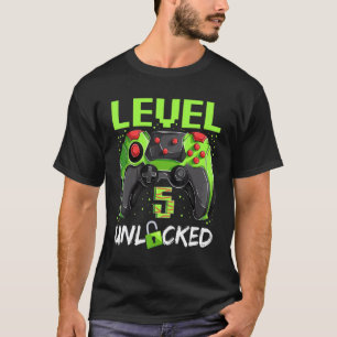 Camiseta 5 Years Old Gamer Boy Birthday Level 5 Unlocked