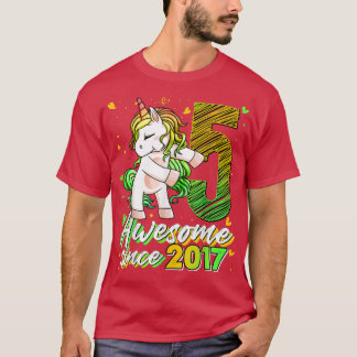 Camiseta 5 Years Old Gifts Unicorn Flossing 5th Birthday Gi