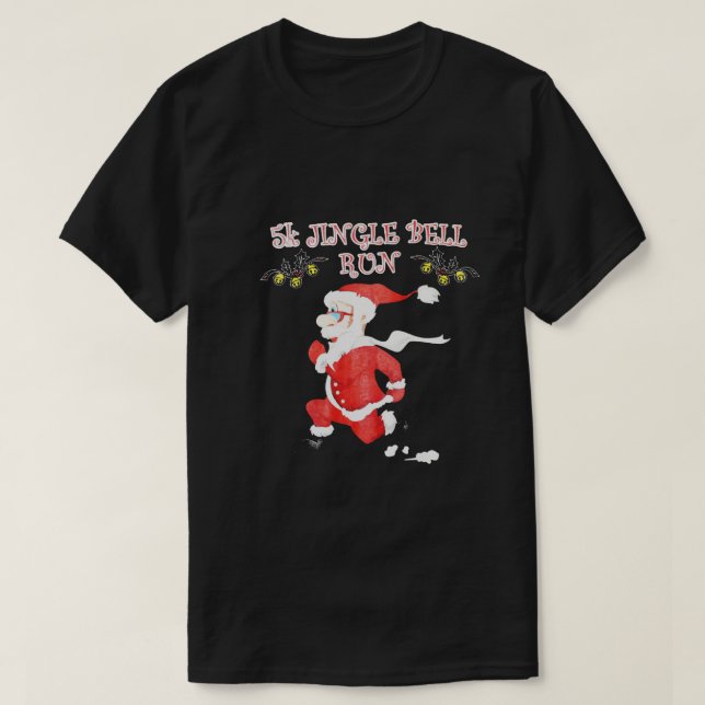 Camiseta 5k Jingle Bell Correr Natal,Conjunto de Presentes  (Frente do Design)